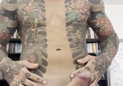 Young Man Masturbates in the Office