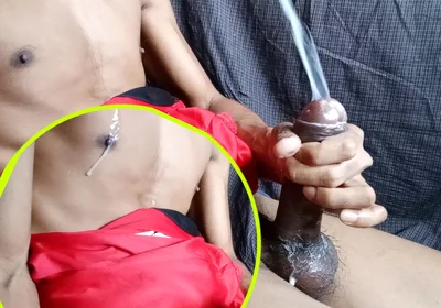 Gay Cum on Face and Tit