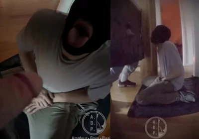 Amateur Boy Ordered to Get on His Knees, Blindfolded, and Pissed in His Mouth Through a Gloryhole