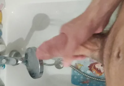 Jerking off a Big, Thick Cock in the Shower