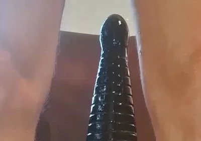 Extreme Solo Toy Session Close up Big Dildo