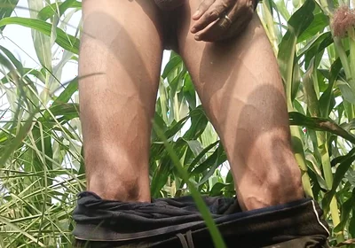 Big Cock Masturbation at Field in Outdoor