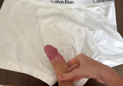 Fresh Cumshot on My Boxers Calvin Klein