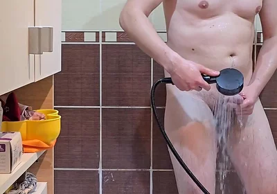 Showing My Ass, Playing with My Cock After Cumming & Taking a Shower