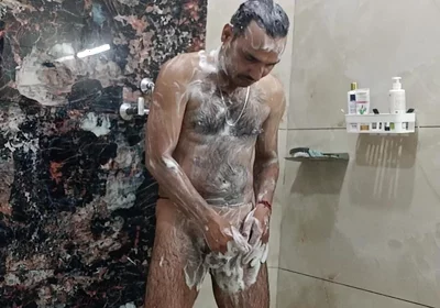 Indian Desi Man Sex and Show Shower Shoe and Masterbation