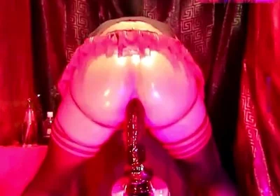 With My Hole so Hot, Lubed, and Wet. Bouncing My Booty, Jumping on My Dildo, and Wearing My Miniskirt 1.