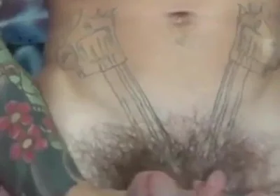 Tattooed Jerking off and Cumming Yummy