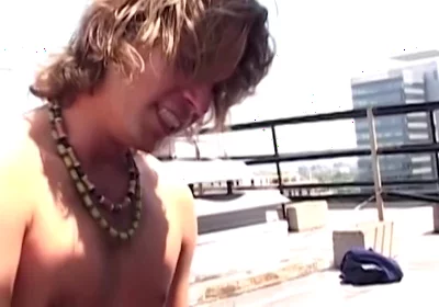 Bareback Rooftop Scene-1 Gay Friends Fucking Hard on the Rooftop