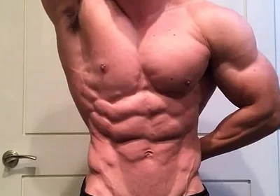 Jacked Bodybuilder Benji Bastian Flexing His Huge, Shredded, Muscles