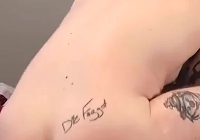 Muscle Bear Cums While Getting Fucked by Tattooed Stud
