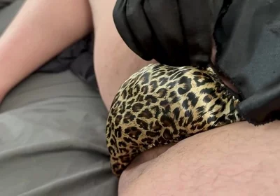 Little Cheetah Print Sissy Thong Bulge Play