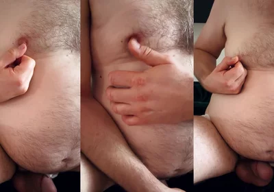 Playing Hard with My Hairy Nipples and Showing off Fat Belly