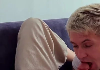 Guy Took a Pornstar Home After Dinner and Let Him Destroy His Throat and Tight Hole