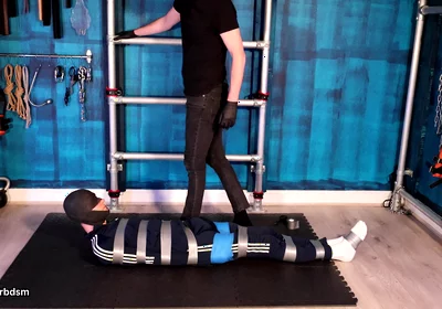 Bound and Struggling in Tape Bondage (4k)