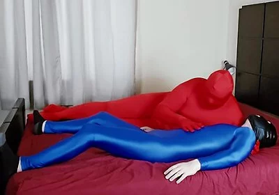 Gay Spandex Frotting And Rubbing In Zentai Catsuits