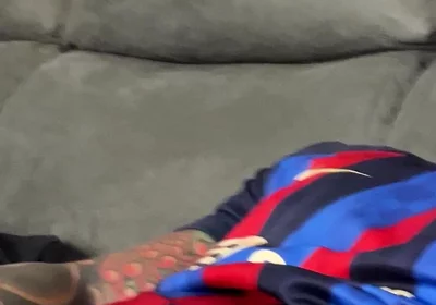 Handsome Spaniard Jerks off in the Barça Shirt