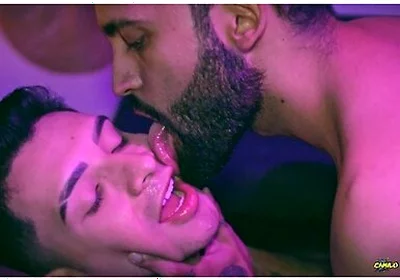 Big Dick Camilo Brown Fucking Cute Twink Juan Ferrer Bareback At The Bar Covering His Face In Cum