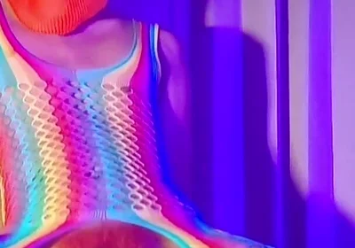 Orange Balaclava Mask Sissy Trans Dyed Pubic Hair Fuck Myself with Dildo