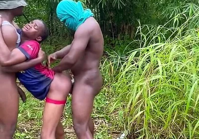 Sex Inside a Swampy River Rounded by Wild Bushes