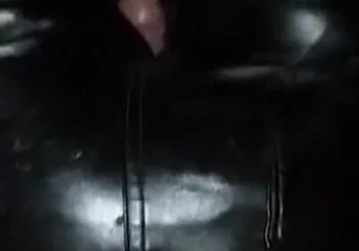 Big leather ass cumshot