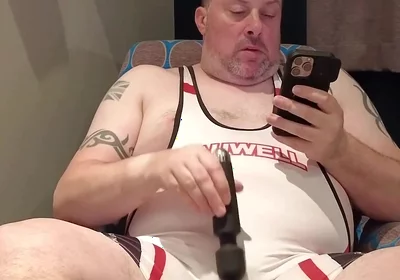 Wrestling Singlet Cock Tease and Cum