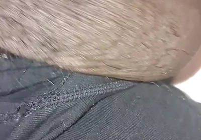 Stroking Big Black Uncut Dick Through Underwear