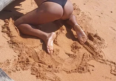 Ladysilva on the Beach in Panties Tanning Her Hot Ass