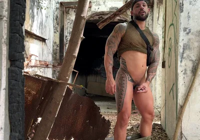 Public Jerk off and Dildo Play in Abandoned Build