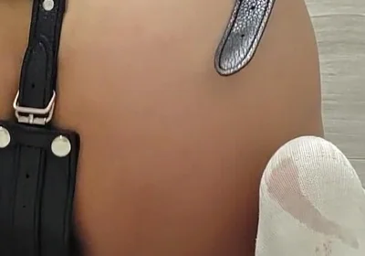 Masturbation Play Wearing an Anal Harness