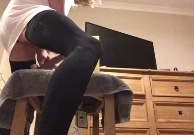 Prostate Play - Crossdresser Frotting with Vibrator - Cum as Lube - Fleshlight
