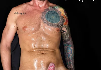 Milking and Edging Sexy Tatted Man