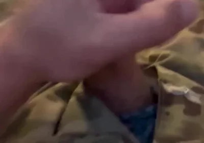 Jerking at My Sarge's Desk - Shooting Loads of Cum in My Uniform in My Barracks
