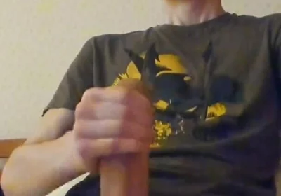 A skinny Guy Shoots a Huge Portion of Sperm and gets a Strong Orgasm