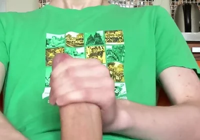 Big Load From a Boy in a Green T-shirt