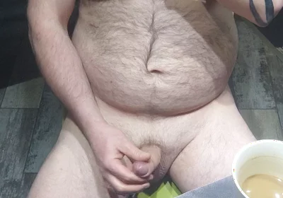 Drinking Morning Coffe and Jerk My Cock