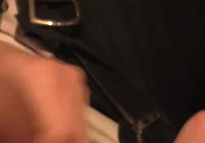Justin Strokes His Load Out in the Back Seat