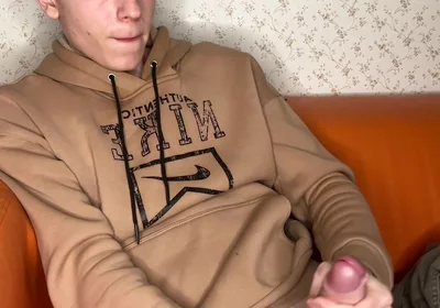 Edgy Twink Squeezes Balls Intense Squirt Out