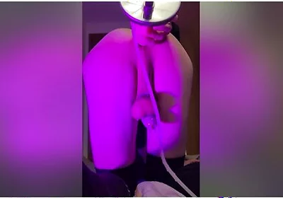 Femboy In Chastity Closeup Anal Fuck Machine