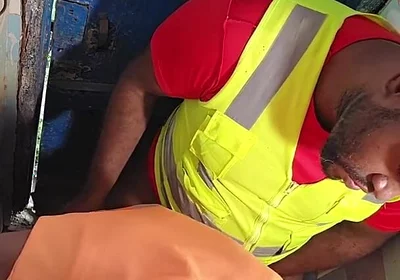 Construction Site Bathroom and Workers