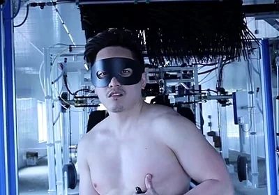 Jerk off and Cum at a Construction Site for a Car Wash