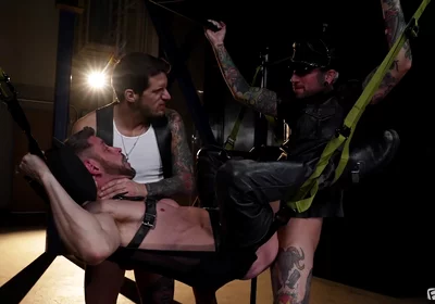 Johnny Ford And Ty Roderick In Fetish Force: Ty, Ryan And A Very Tight Sling