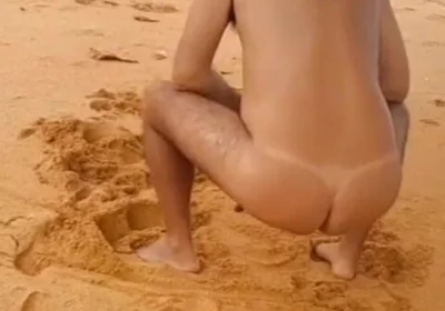 Ladysilva Naked on the Beach Showing off Her Sexy Tan Butt with a Sexy Tan Line
