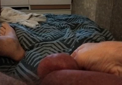 My Friend Lies on the Bed and Plays with His Big Cock